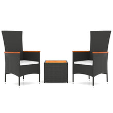-Delige Loungeset Poly Rattan En Zwart Massief acaciahout