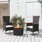 -Delige Loungeset Poly Rattan En Zwart Massief acaciahout