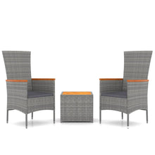 Loungeset Poly Rattan En Grijs Massief acaciahout