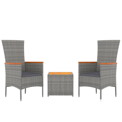 Loungeset Poly Rattan En Grijs Massief acaciahout