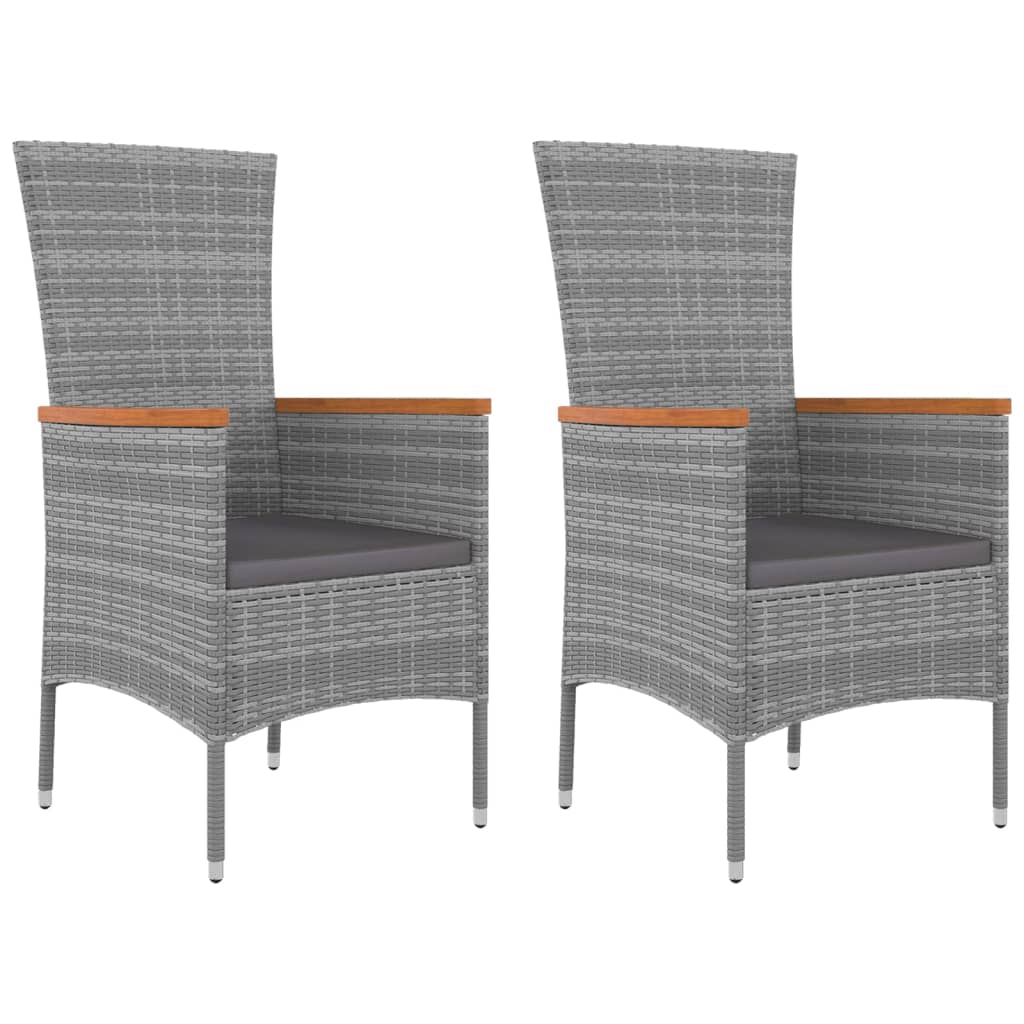 Loungeset Poly Rattan En Grijs Massief acaciahout