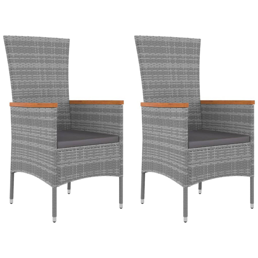 Loungeset Poly Rattan En Grijs Massief acaciahout