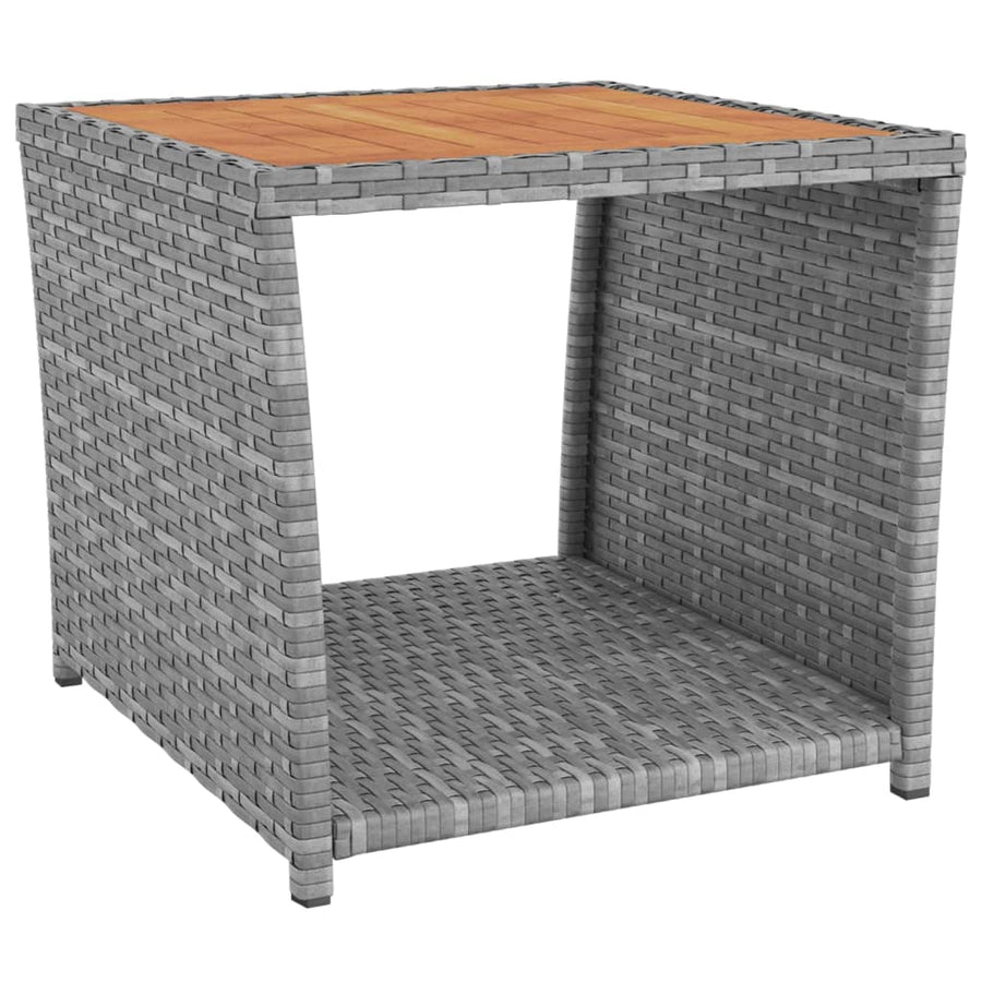 Loungeset Poly Rattan En Grijs Massief acaciahout