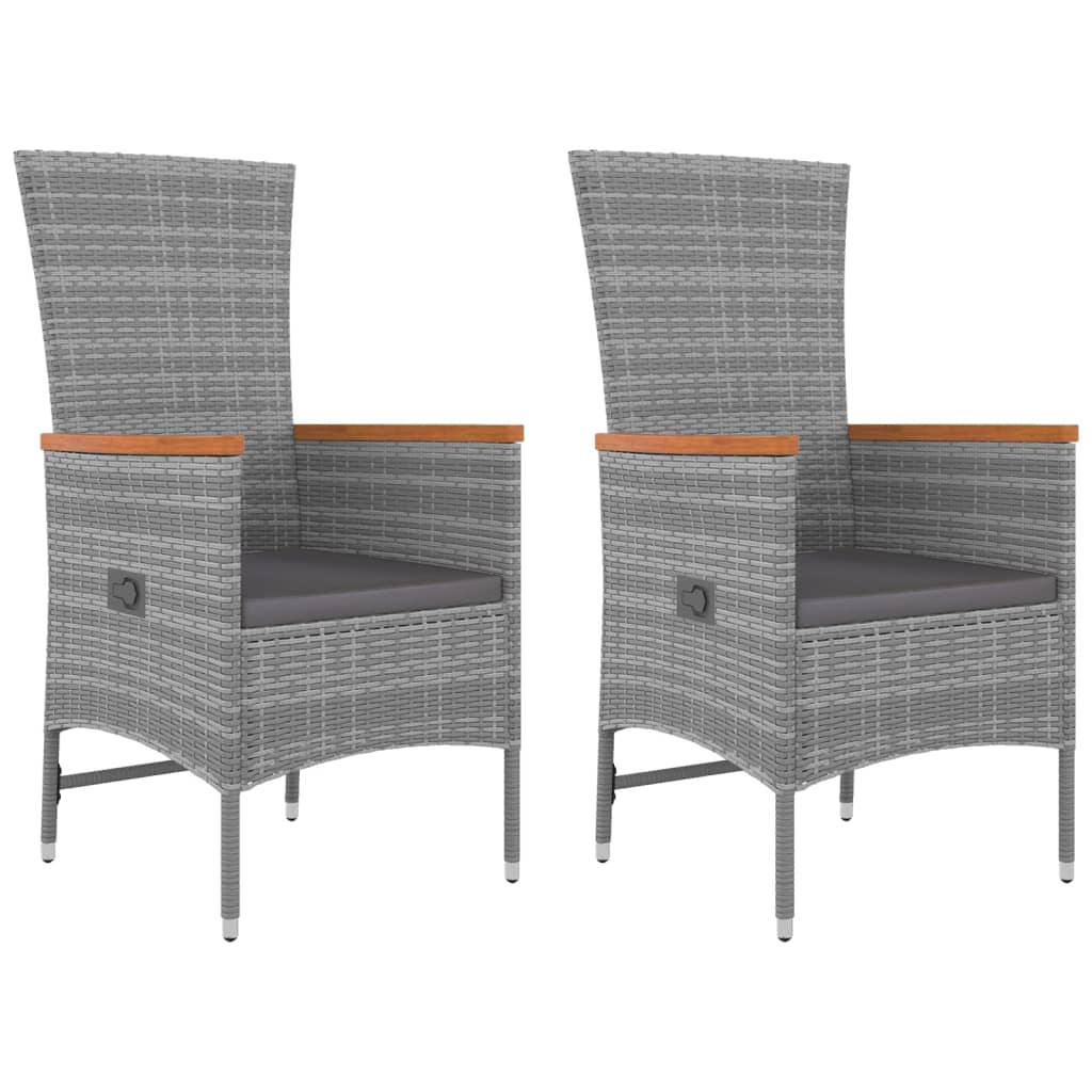 Loungeset Poly Rattan En Massief Acaciahout Grijs 3