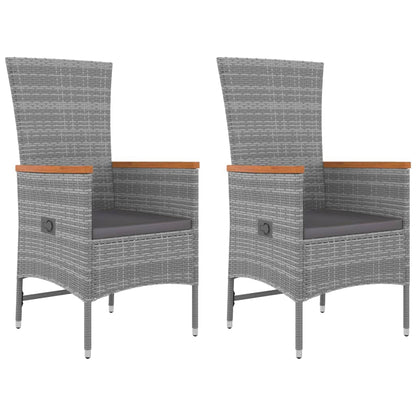 Loungeset Poly Rattan En Massief Acaciahout Grijs 3