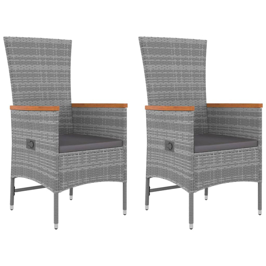 Loungeset Poly Rattan En Massief Acaciahout Grijs 3