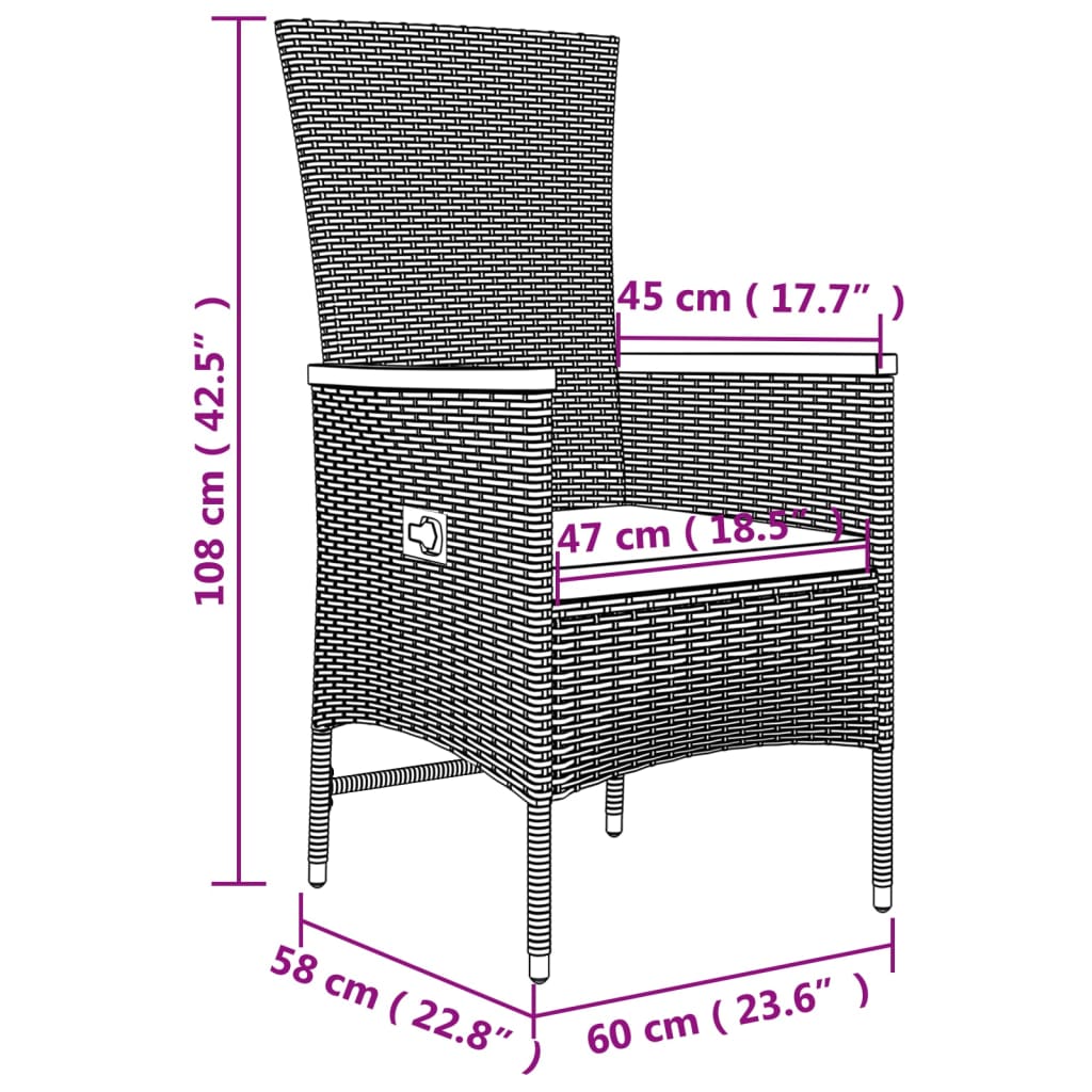 Loungeset Poly Rattan En Massief Acaciahout Grijs 3