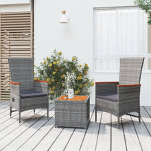 Loungeset Poly Rattan En Massief Acaciahout Grijs 3
