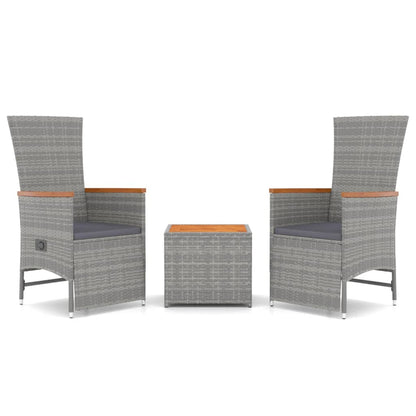 Loungeset Poly Rattan En Massief Acaciahout Grijs 3