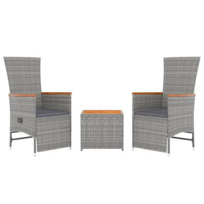 Loungeset Poly Rattan En Massief Acaciahout Grijs 3