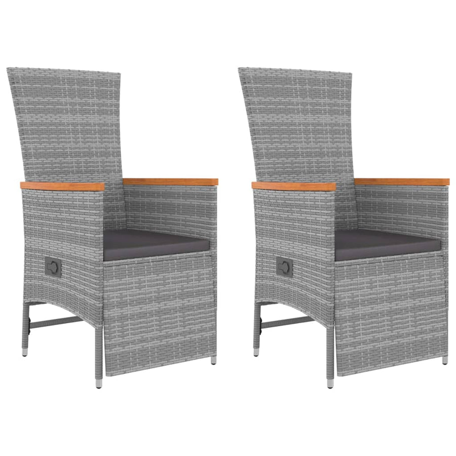 Loungeset Poly Rattan En Massief Acaciahout Grijs 3