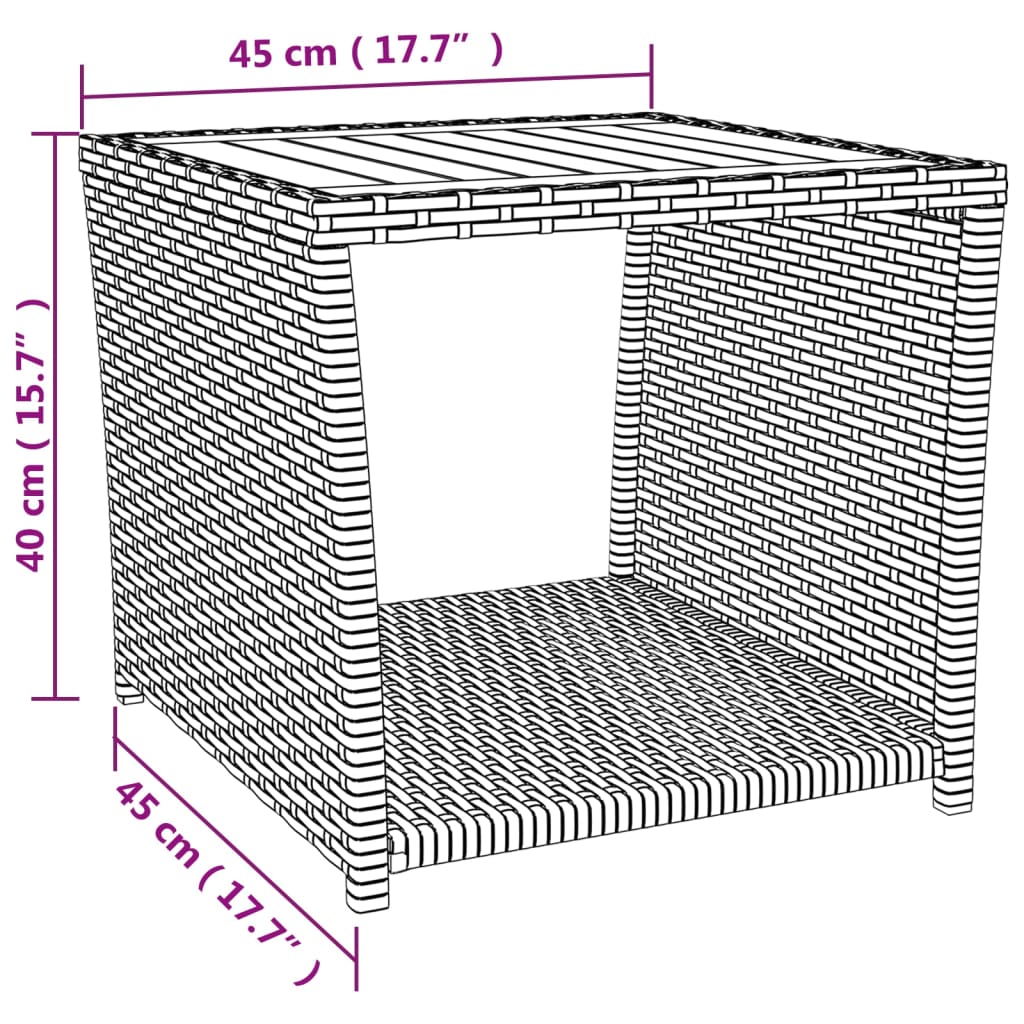 Loungeset Poly Rattan En Massief Acaciahout Grijs 3