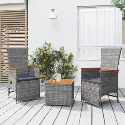 Loungeset Poly Rattan En Massief Acaciahout Grijs 3