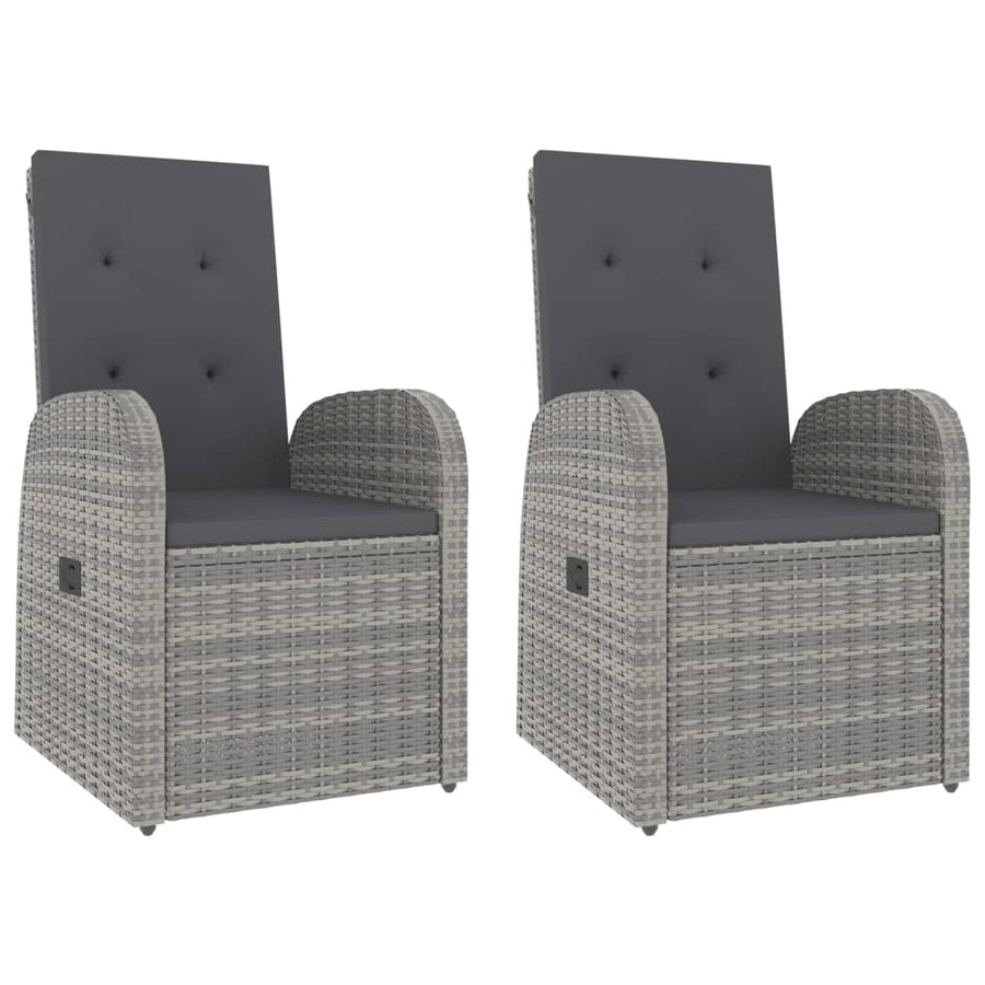 3-Delige Loungeset Poly Rattan En Massief Acaciahout Grijs 1