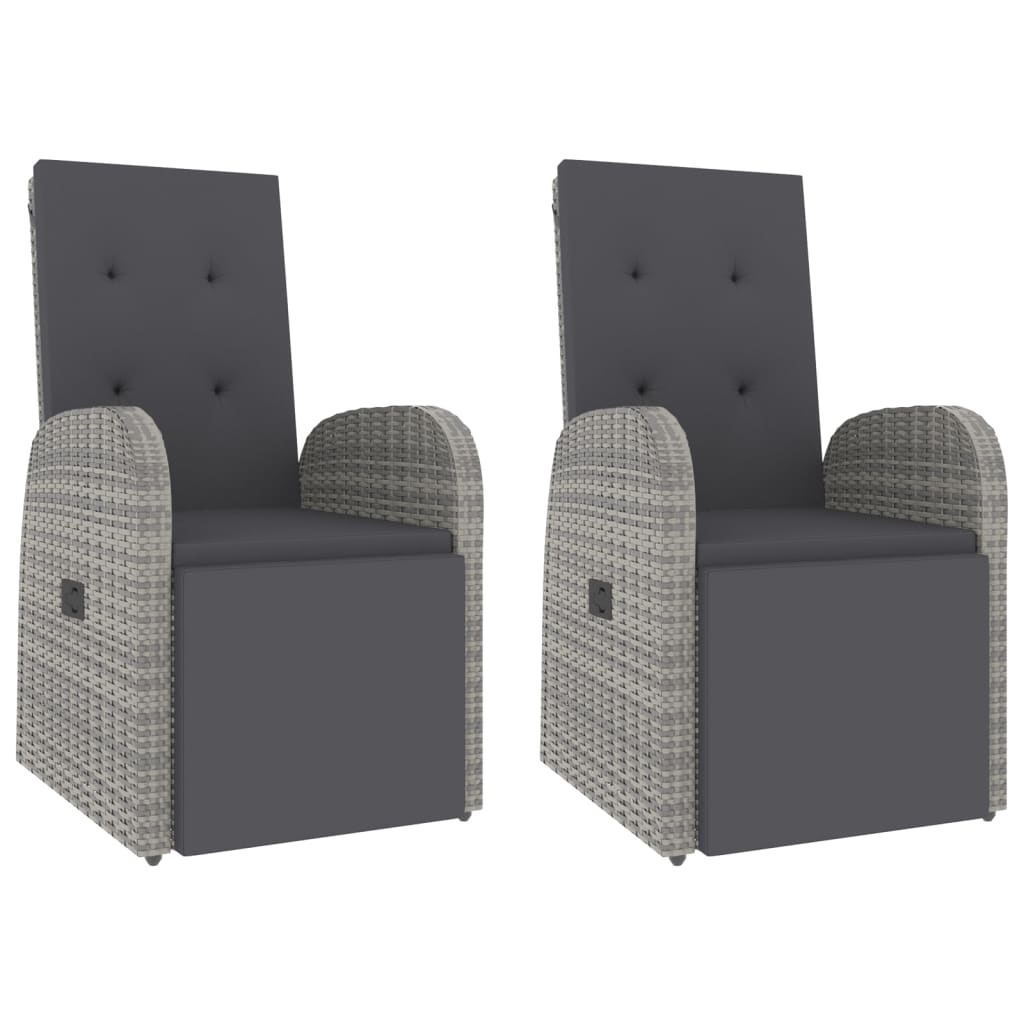 3-Delige Loungeset Poly Rattan En Massief Acaciahout Grijs 1