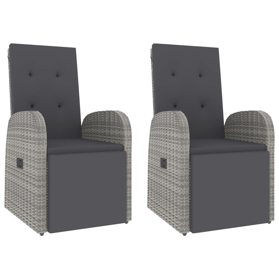 3-Delige Loungeset Poly Rattan En Massief Acaciahout Grijs 1