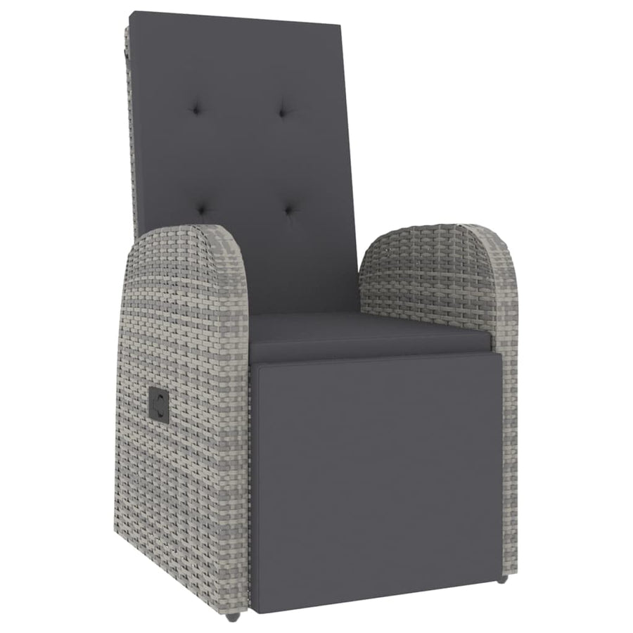 2-Delige Loungeset Poly Rattan En Massief Acaciahout Grijs 1