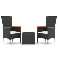 -Delige Loungeset Poly Rattan En Zwart Staal