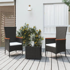 -Delige Loungeset Poly Rattan En Zwart Staal