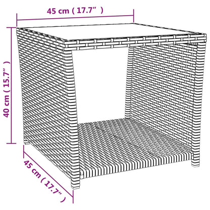 3-Delige Loungeset Poly Rattan En Zwart Staal 2x stoel + Tafel