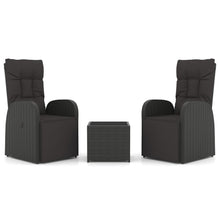 3-Delige Loungeset Poly Rattan En Zwart Staal 2x Fauteuil + Tafel
