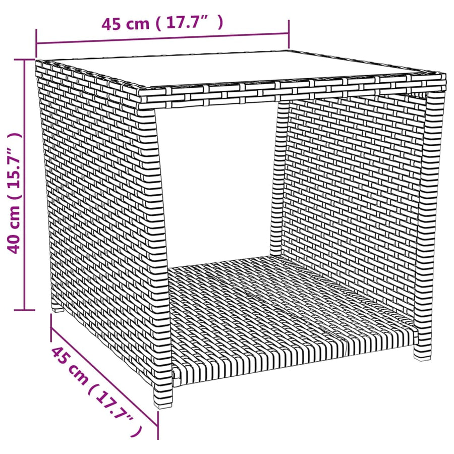 2-Delige Loungeset Poly Rattan En Staal Zwart Fauteuil + tafel