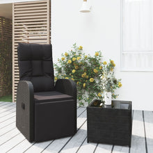 2-Delige Loungeset Poly Rattan En Staal Zwart Fauteuil + tafel
