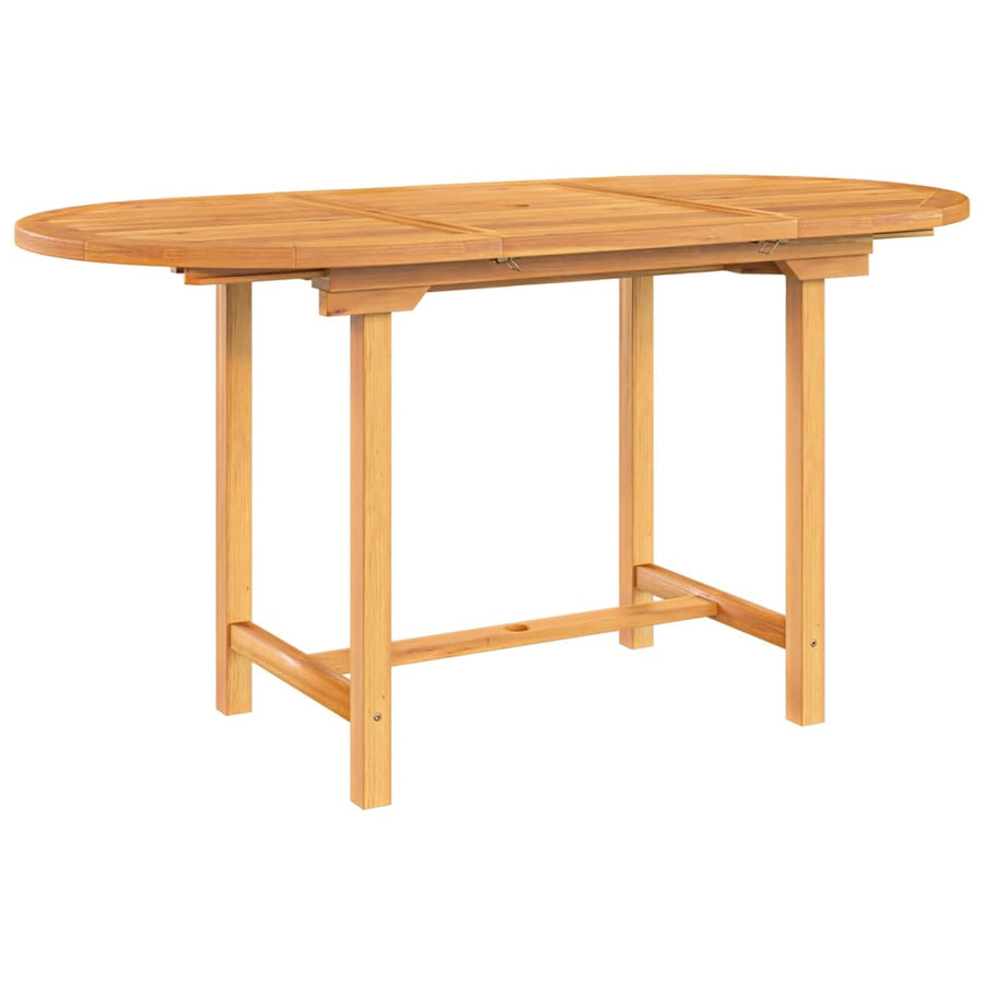 Tuintafel verlengbaar 0- massief teakhout 160 x 80 x 75 cm ovaal