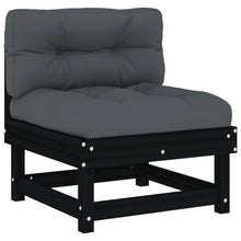 Met Kussens Massief Grenenhout Zwart Zwart grenenhout Middenbank