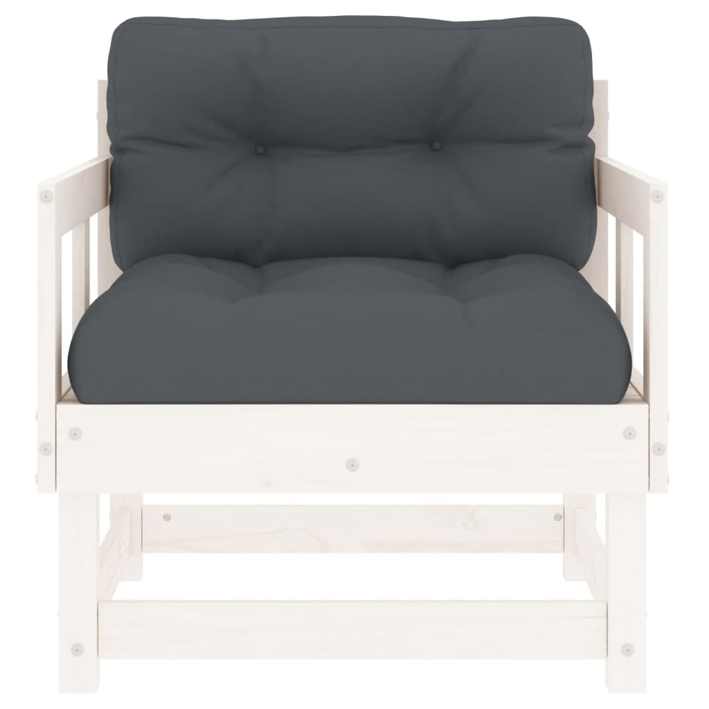 Tuinen Met Kussens 2 St Massief Grenenhout Wit Wit grenenhout Stoel