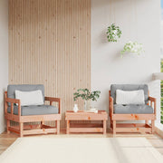 Tuinstoelen 2 st massief douglashout met kussens