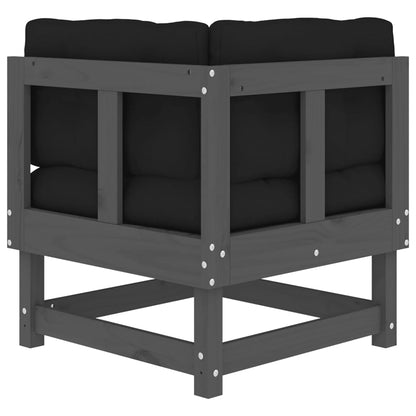 Hoekbanken 2 St Met Kussens Massief Grenenhout Grijs Grijs grenenhout 2x hoek