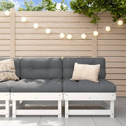 Modulaire tuinbank 2 st massief grenenhout wit