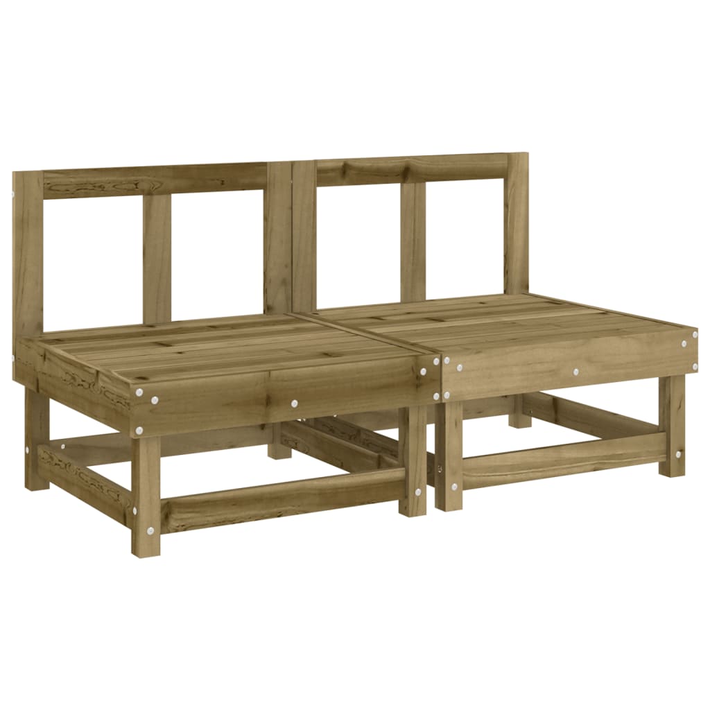 Middenbanken Met Kussens 2 St Geïmpregneerd Grenenhout Bruin 2x midden