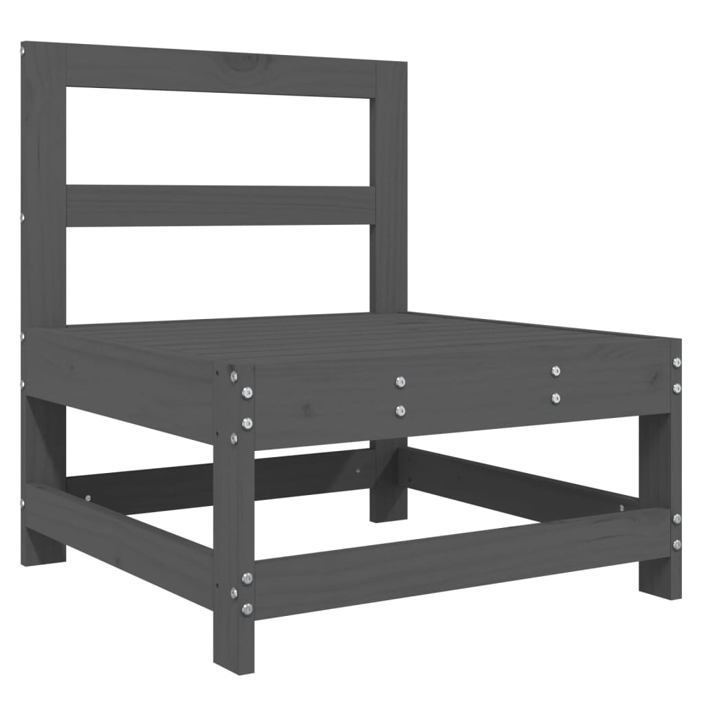 Met Kussens Massief Grenenhout Grijs Grijs grenenhout Middenbank