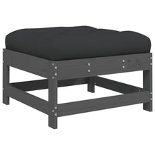 Tuinvoetenbank Met Kussen Massief Grenenhout Grijs Grijs grenenhout Voetensteun