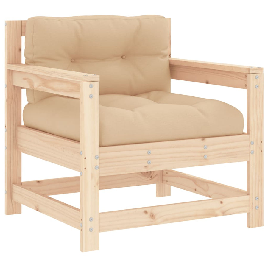 Tuinstoelen 2 St Met Kussens Massief Grenenhout Natuurlijk grenenhout amchair