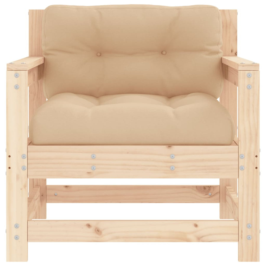 Tuinstoelen 2 St Met Kussens Massief Grenenhout Natuurlijk grenenhout amchair