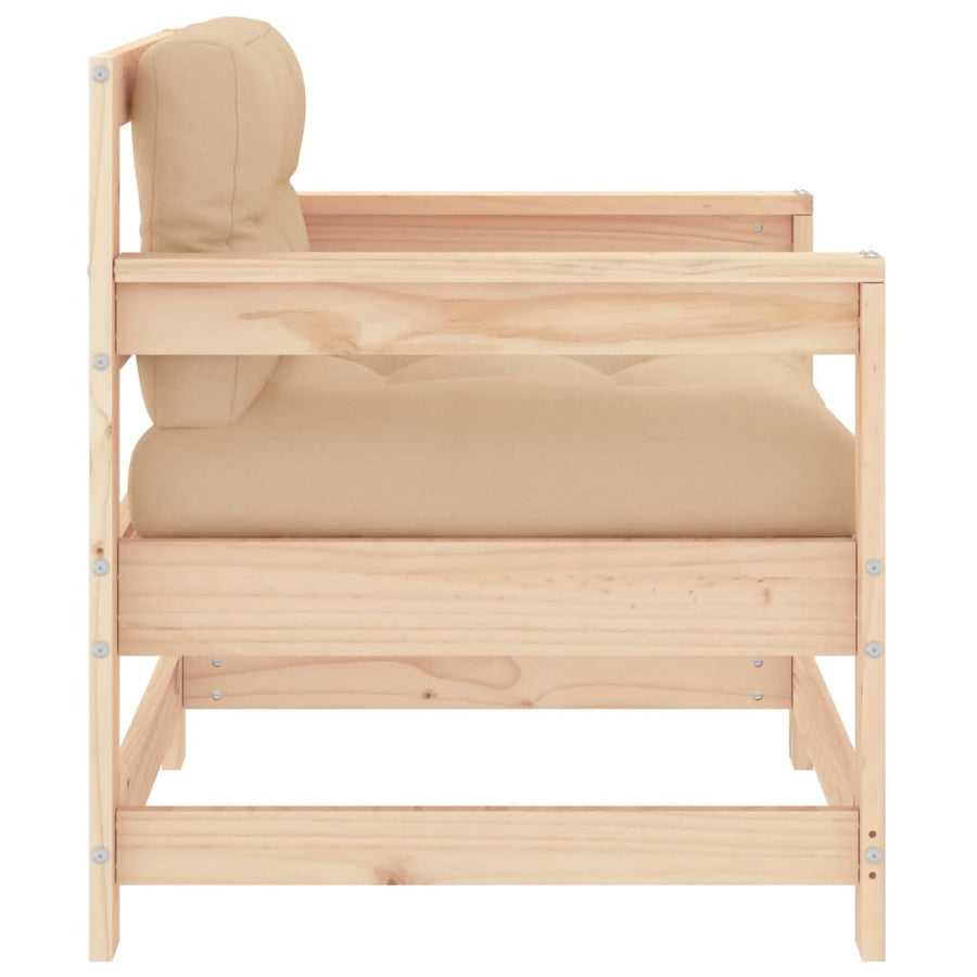 Tuinstoelen 2 St Met Kussens Massief Grenenhout Natuurlijk grenenhout amchair