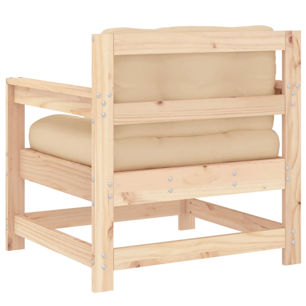 Tuinstoelen 2 St Met Kussens Massief Grenenhout Natuurlijk grenenhout amchair