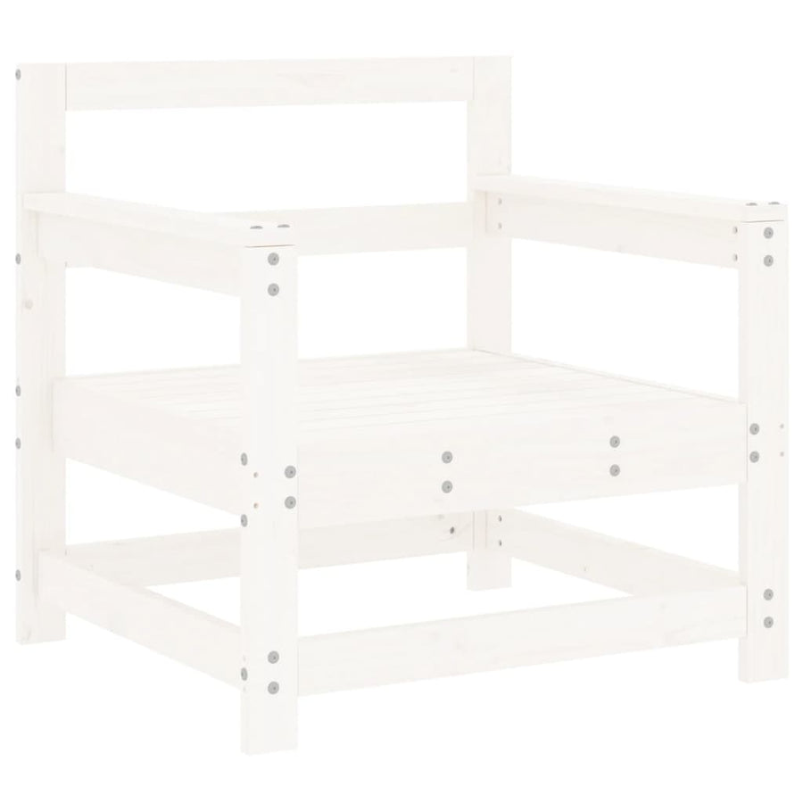 Tuinstoelen Met Kussens 2 St Massief Grenenhout Wit Wit grenenhout amchair