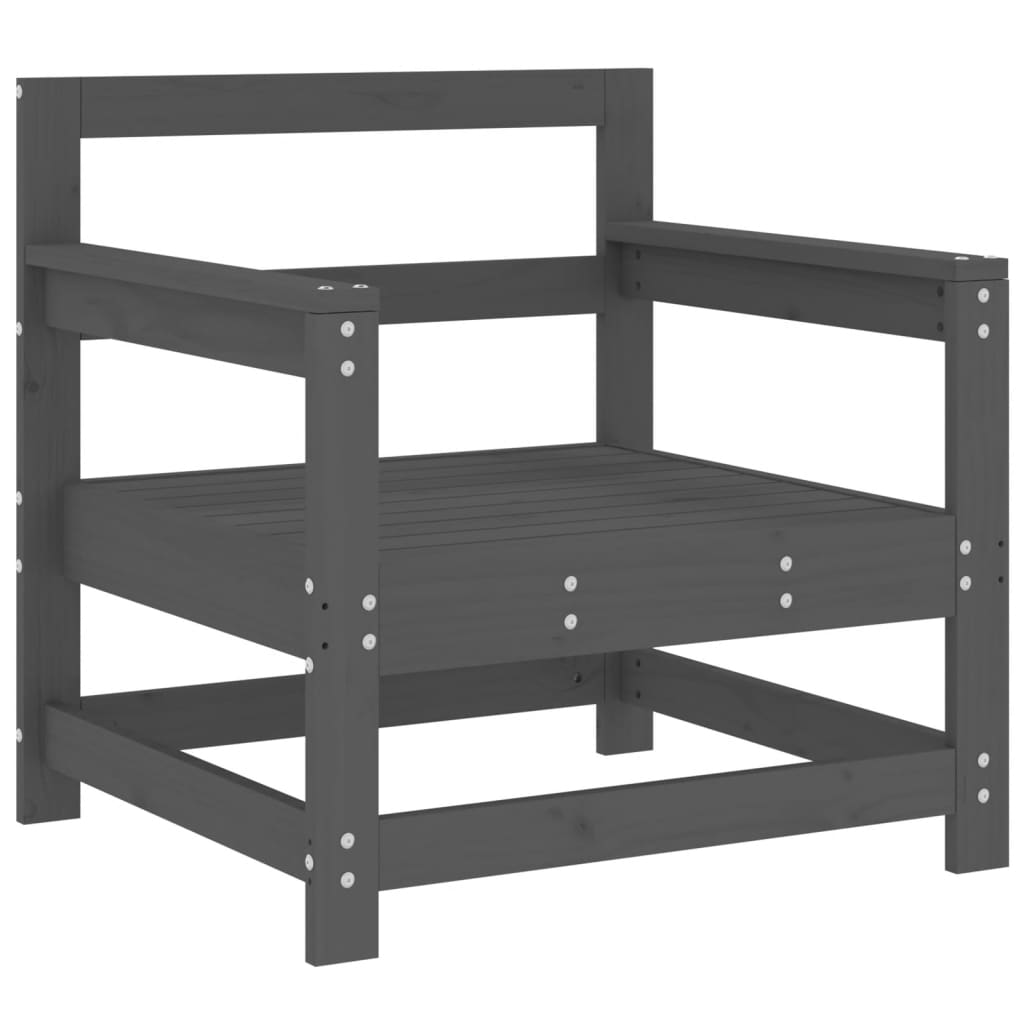 Tuinstoelen 2 St Met Kussens Massief Grenenhout Grijs Grijs grenenhout amchair