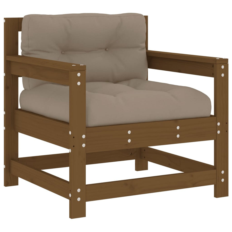 Tuinstoelen 2 St Met Kussens Massief Grenenhout Honingbruin Honingbruin grenenhout amchair