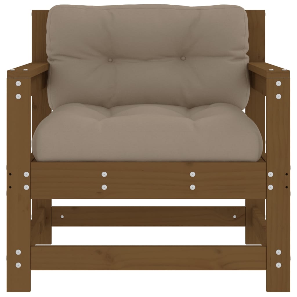 Tuinstoelen 2 St Met Kussens Massief Grenenhout Honingbruin Honingbruin grenenhout amchair