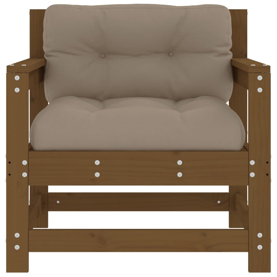 Tuinstoelen 2 St Met Kussens Massief Grenenhout Honingbruin Honingbruin grenenhout amchair