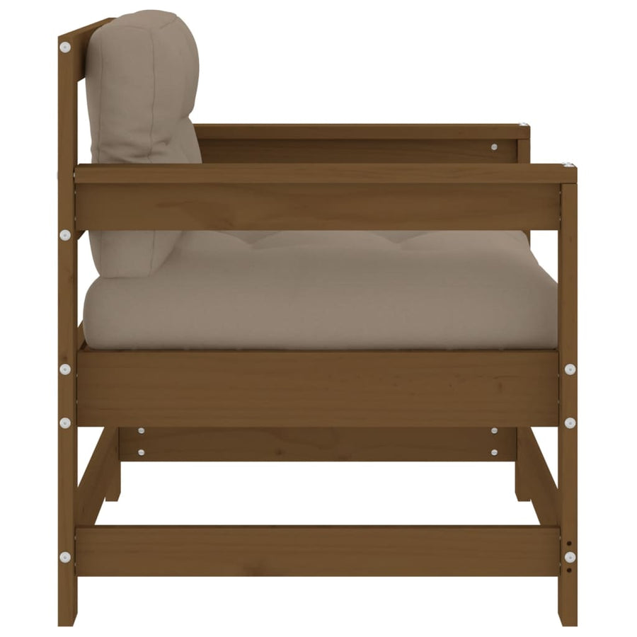 Tuinstoelen 2 St Met Kussens Massief Grenenhout Honingbruin Honingbruin grenenhout amchair