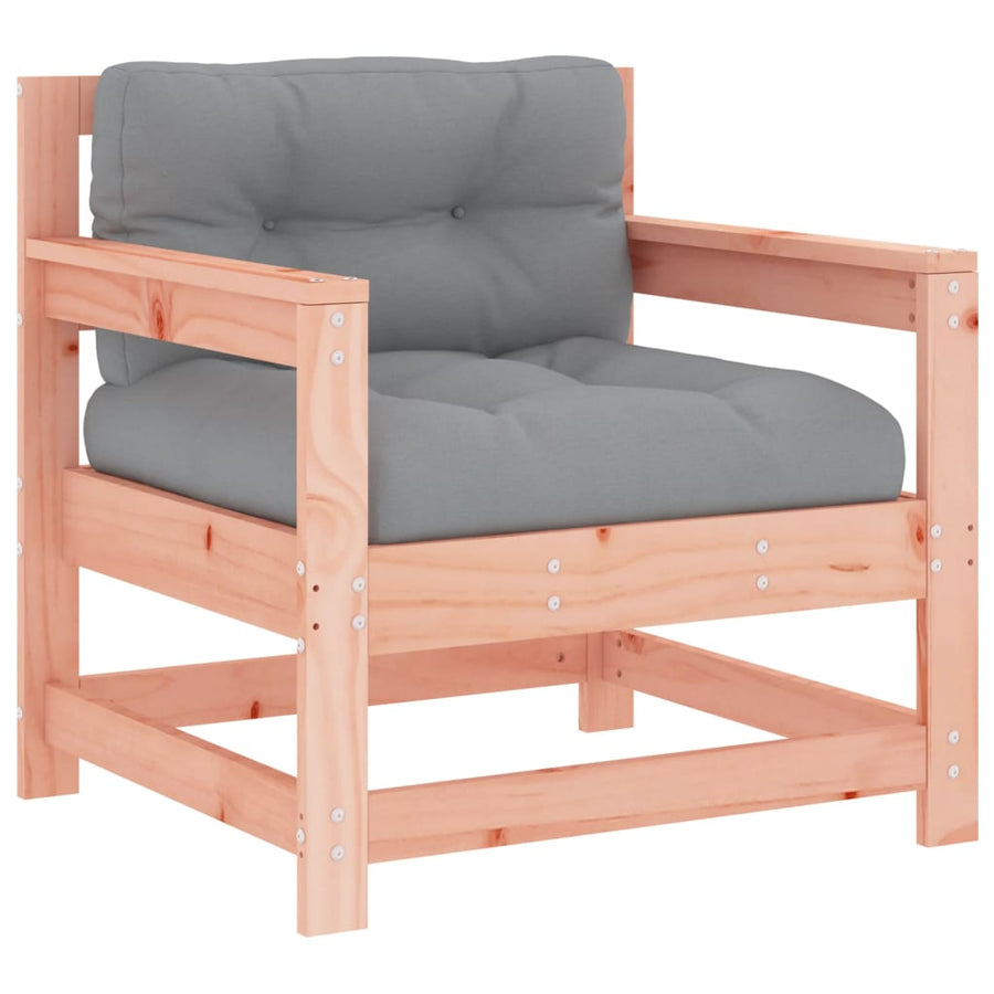 Tuinstoelen 2 St Met Kussens Massief Douglashout Natuurlijk douglashout amchair