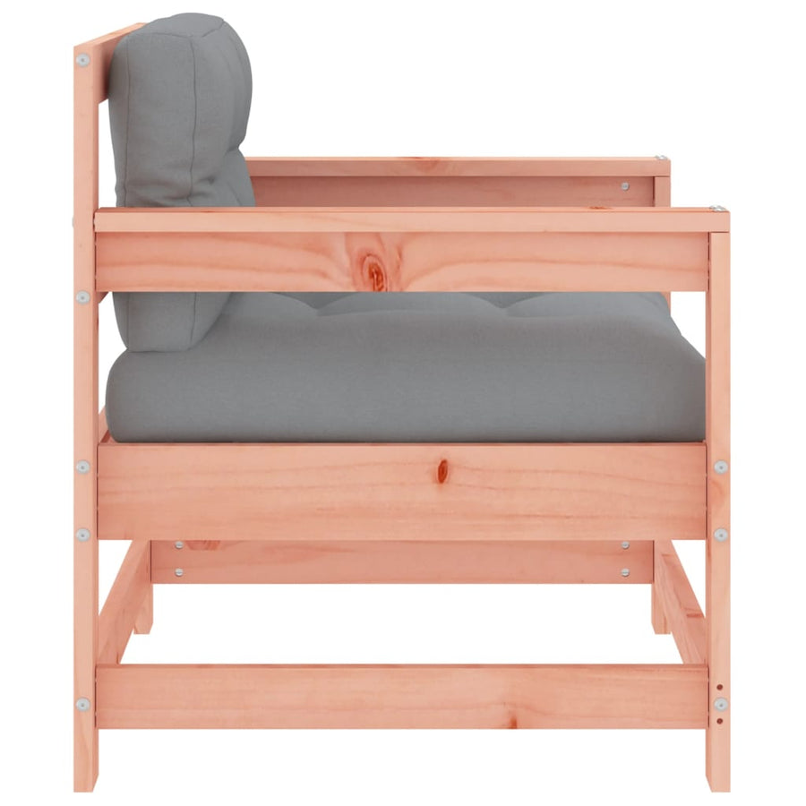 Tuinstoelen 2 St Met Kussens Massief Douglashout Natuurlijk douglashout amchair