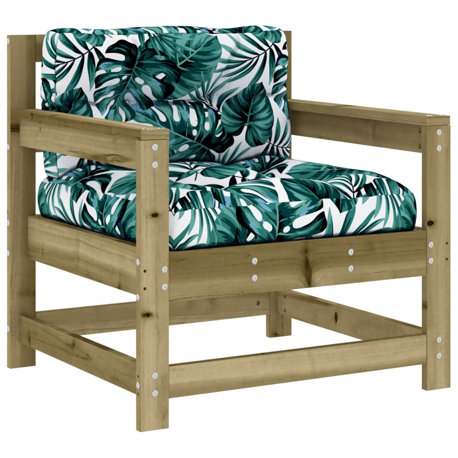 Tuinstoelen 2 St Met Kussens Geïmpregneerd Grenenhout Naturel geïmpregneerd amchair