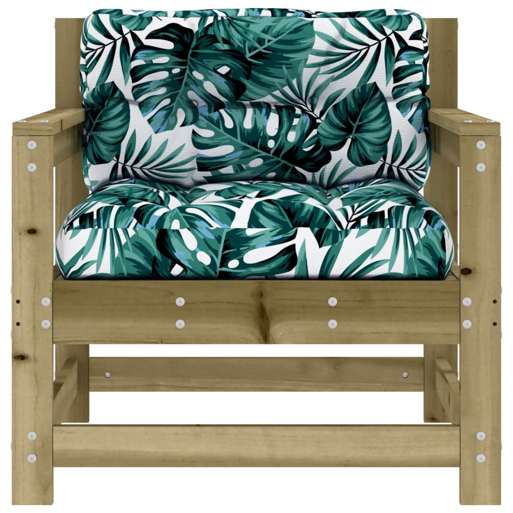 Tuinstoelen 2 St Met Kussens Geïmpregneerd Grenenhout Naturel geïmpregneerd amchair